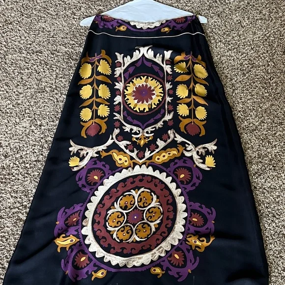 ba&sh Black and Gold Ornate Midi Skirt - Picture 6 of 6